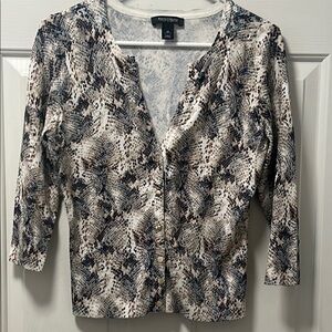 White House Black Market Multicolor Snakeskin Cardigan Size Medium